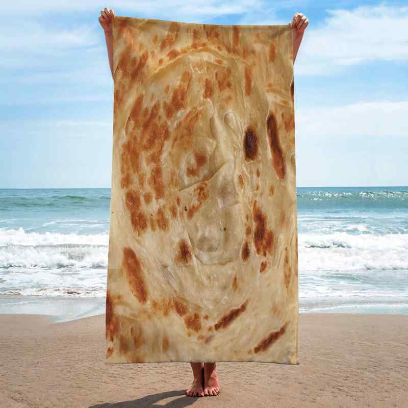 ビーチタオル マイクロファイバー 超極細繊維 吸水速乾 大判 スクエア 正方形 軽量 薄手 ソフト肌触り 3Dデジタルプリント ケーキ柄 カラフル プール 海水浴 レジャー アウトドア サマー(x2)