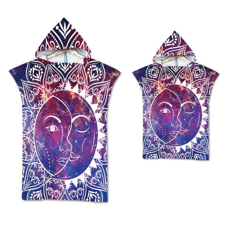 バスタオル キッズ 大人用 フード付き 着るバスタオル ビーチポンチョ お着替えローブ マイクロファイバー 吸水速乾 軽量 プリント柄 カラフル 海 プール 水泳 レジャー 春夏(x2)