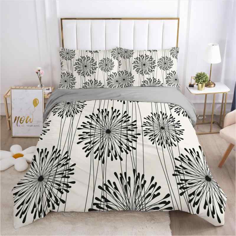 寝具カバーセット 北欧風 モダン 幾何学模様 デジタルプリント ポリエステル 活性染料 なめらか 速乾 ..