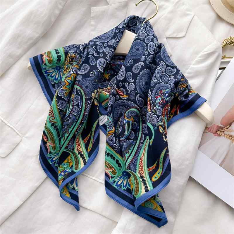 スカーフ レディース 女性用 カシューナッツ柄 ヘリンボーン柄 薄手 ミニスクエア おしゃれ 韓国風 高..