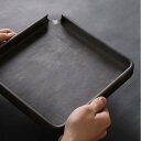 茶器トレイ 無垢材 天然木 黒檀 エボニーウッド 一体型 プーアル茶 茶餅 分割用 お盆 茶道 来客用 高級感 日式 和モダン