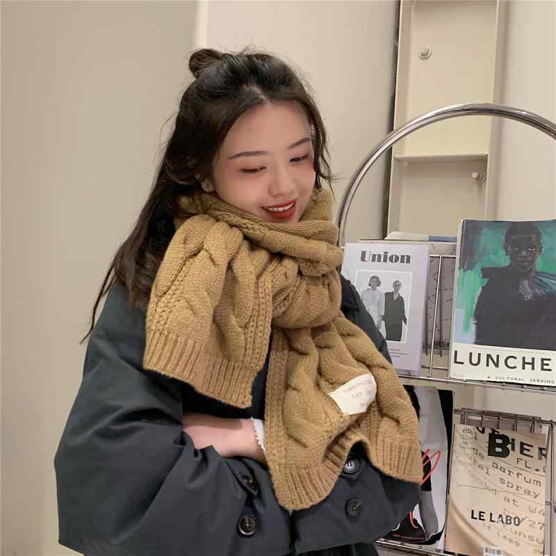 マフラー メンズ レディース 男女兼用 秋冬 ロング ニット 無地 シンプル 学生 通学 暖かい 保温 防寒 ..