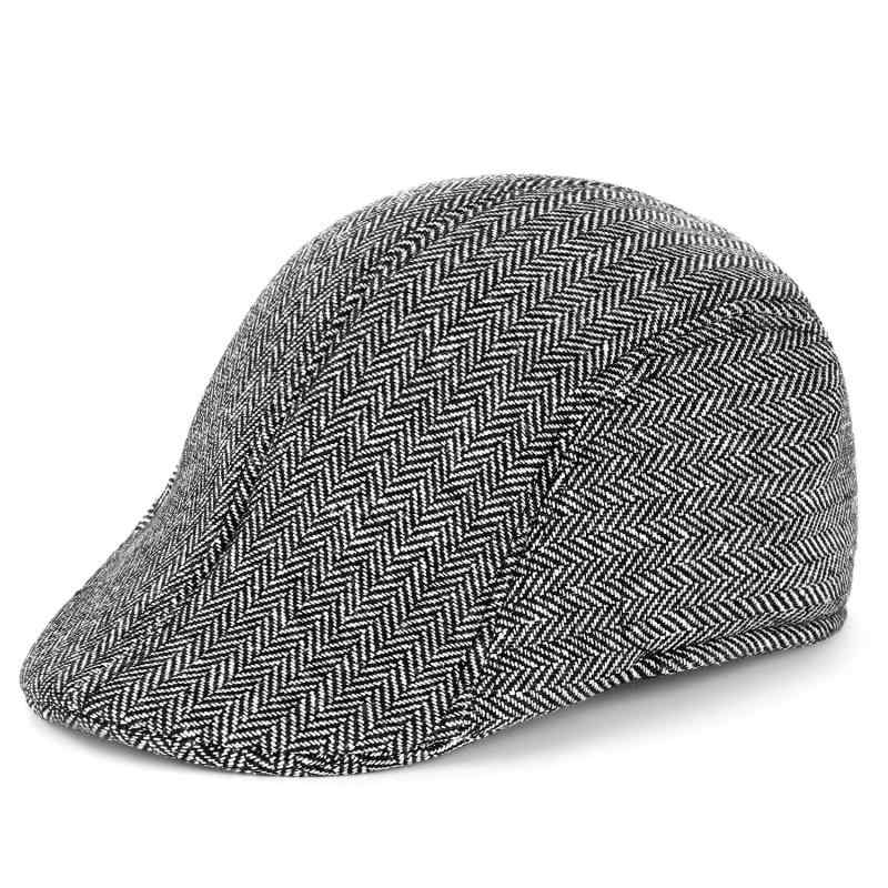ハンチング帽 メンズ 男性用 シンプル ストライプ柄 カジュアル ファッション 画家帽風 ポリエステル製 オールシーズン対応 普段使い 旅行 アウトドア コーヒー カーキ グレー
