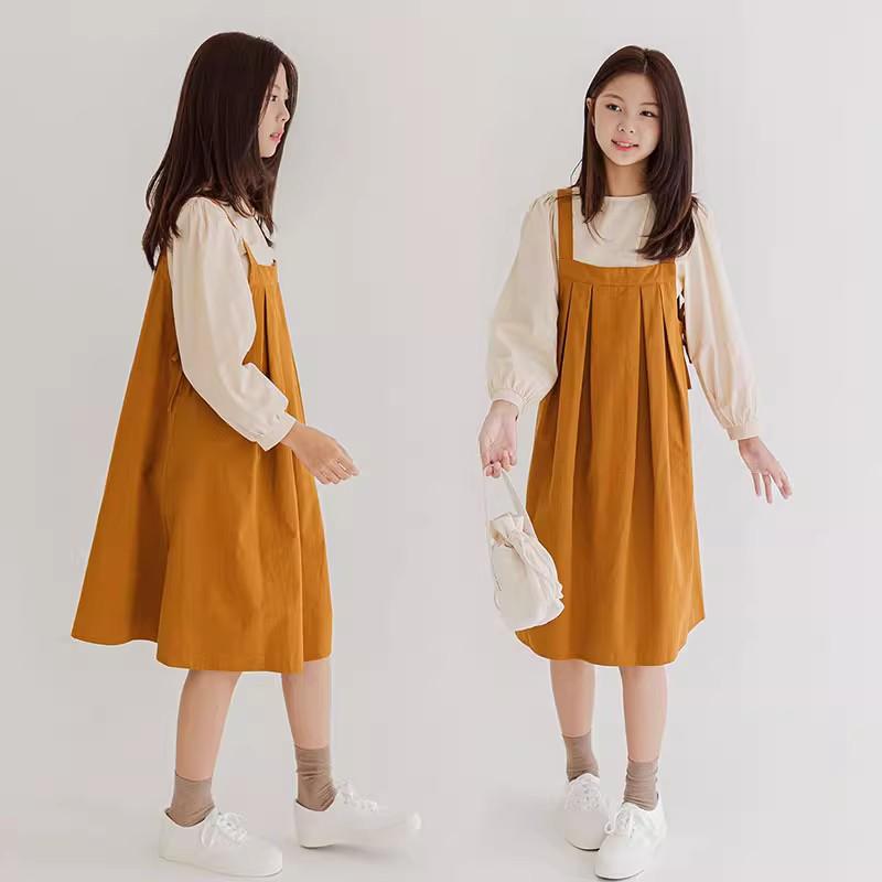 ワンピース 女の子 ジュニア キッズ ジャンパースカート サロペットスカート Tシャツ セットアップ 上..