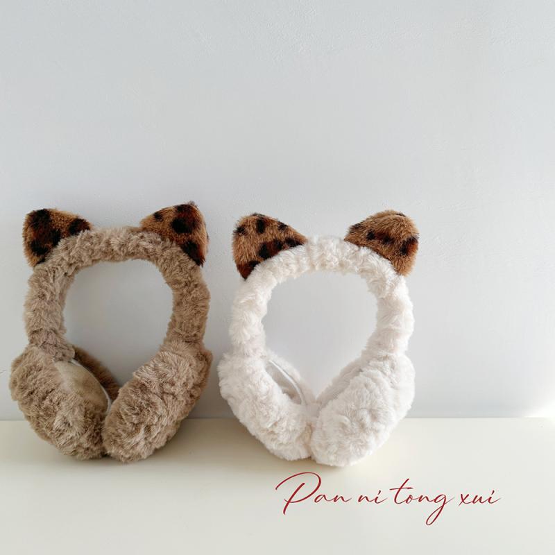 イヤーマフ レディース 女性用 ヒョウ柄 猫耳 フェイクファー エコファー もこもこ ふわふわ 防寒 保温..