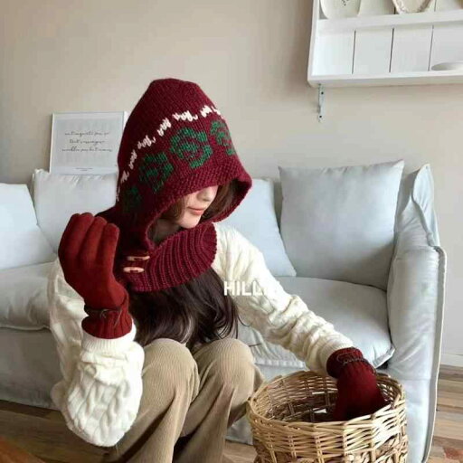 バラクラバ帽 レディース 韓国ファッション レトロ クラシック ニット帽 防寒 ゆったり 小顔効果 秋冬 普段使い おしゃれ カジュアル ヘッドウェア