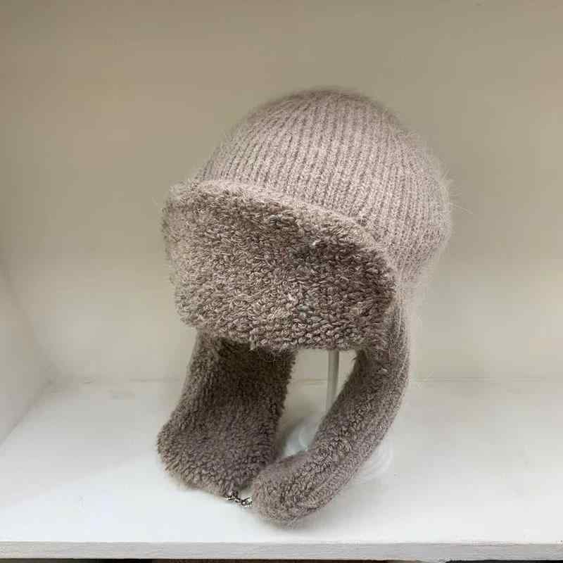 帽子 キャップ レディース 高級感のある 秋冬 厚手 保温 防寒 防風 羊毛混紡 ウール レイフォン帽 耳当て付き帽 韓国系 インスタ風 小顔効果 フライトキャップ 飛行帽 普段使い アウトドア ブラウン ベージュ グレー