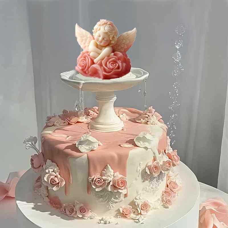 シリコンモールド ローズエンジェル ムースケーキ アイスクリーム フレンチデザート 食品用 手作り 製菓 ベーキングツール かわいい おしゃれ 型抜き ホワイト