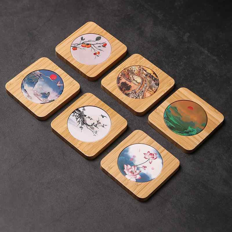 コースター 陶器 陶磁器製 耐熱 吸水性 速乾 茶器 茶碗 珈琲カップ 急須 ポット置き 和風 中華風 円形 正方形 おしゃれ 普段使い 来客用 テーブルウェア