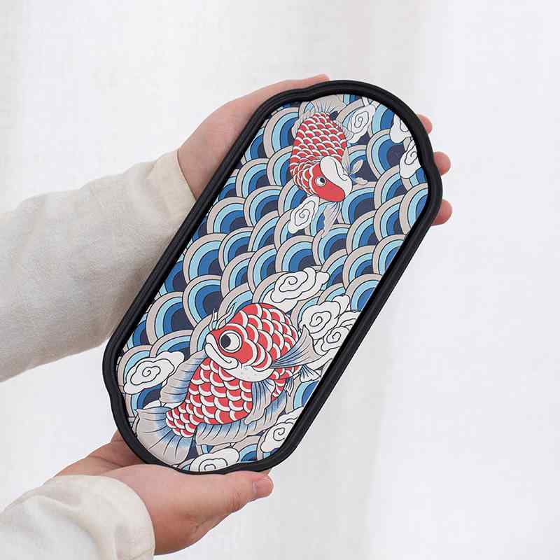 茶盤 吸水速乾 水切り ドライトレー 家庭用 新中華風 陶器製 コンパクト 排水 茶台 レトロモダン 功夫茶器 ティーポット置き おしゃれ デザイン 茶道具
