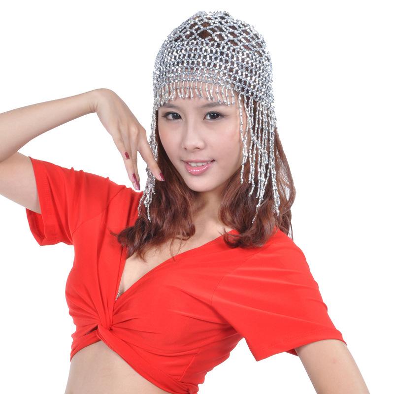 ヘッドドレス レディース ベリーダンス インドダンス 手作り ビーズ フリンジ 花嫁 発表会 イベント 舞..