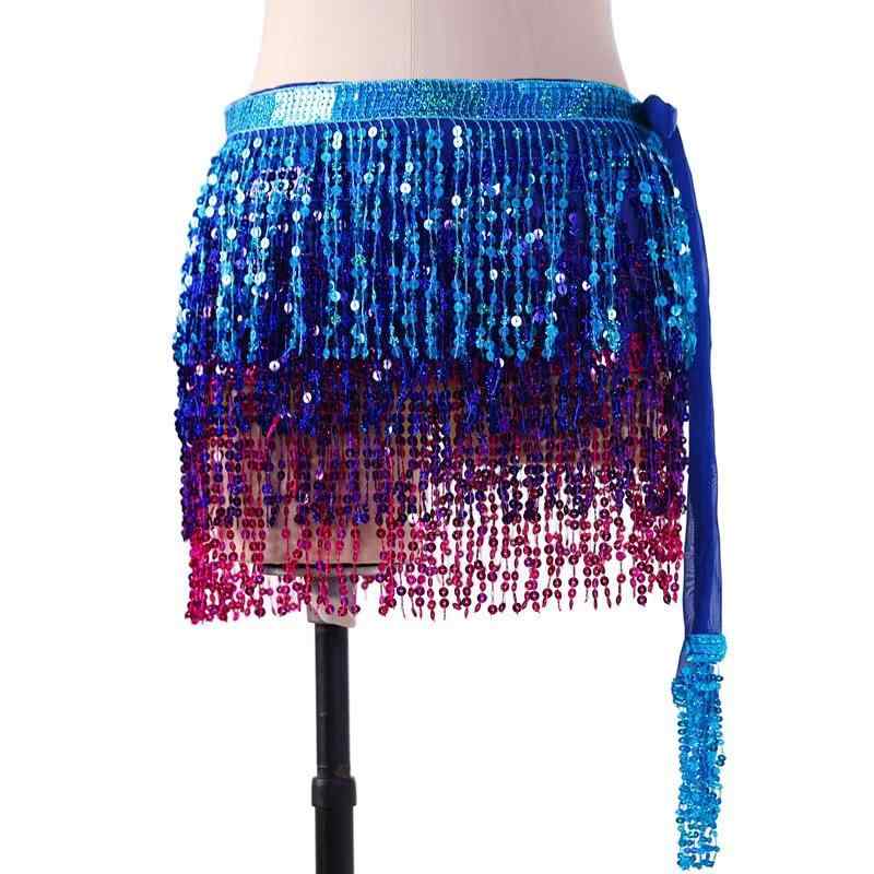 ヒップスカーフ ベリーダンス インドダンス ボヘミアン スパンコール フリンジ タッセル 4段 ステージ ..