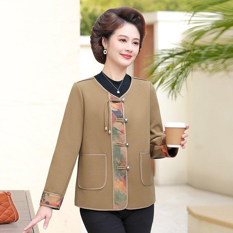 ジャケット レディース ミセス 中高年 ノーカラー ショート丈 きれいめ 上品 エレガント 春秋 薄手 アウター 羽織り 通勤 オフィス 普段使い 綿混素材