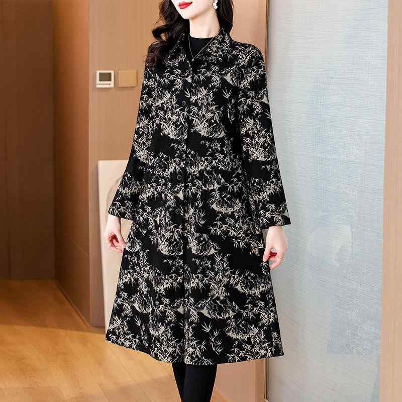 トレンチコート レディース ミセス 40代 50代 ゆったり ミドル丈 アウター おしゃれ きれいめ エレガント 体型カバー 通勤 シティスタイル ポリエステル 厚手 テーラードカラー 長袖 シングルボタン