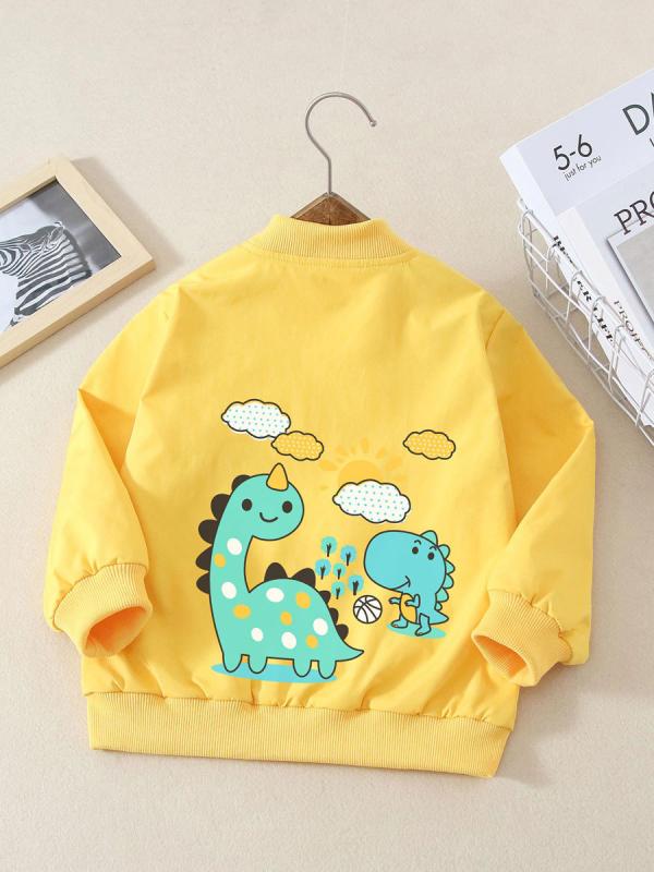 ジャケット 男の子 キッズ スタジャン ブルゾン アウター 春秋 ジップアップ 恐竜柄 アニマル柄 プリン..