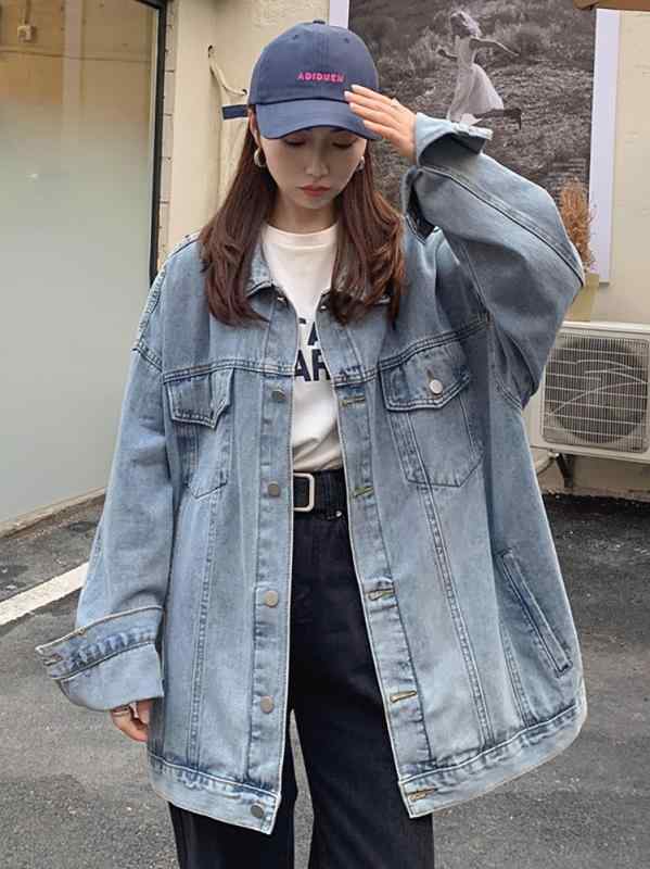 デニムジャケット レディース 秋冬 韓国ファッション オーバーサイズ ゆったり プラスサイズ 体型カバ..