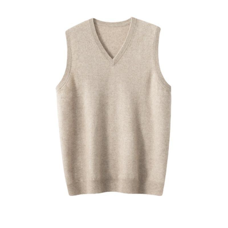 ニットベスト メンズ 男性用 Vネック カシミヤ ゆったり ビジネス オフィス 通勤 カジュアル 普段使い 重ね着 秋冬 暖かい 保温 防寒 中年男性向け プルオーバー 無地