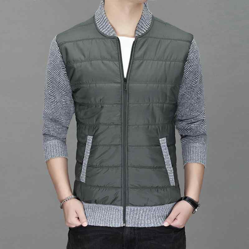 ニット メンズ 男性用 Vネック カーディガン 裏起毛 厚手 保温 暖かい 秋冬 ポリエステル 綿混紡 スリム 欧米風 カジュアル 普段使い