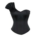 コルセット レディース 黒 ブラック ジップアップ スタイルアップ 補正下着 ウエストシェイパー シームレス ポリエステル トップス