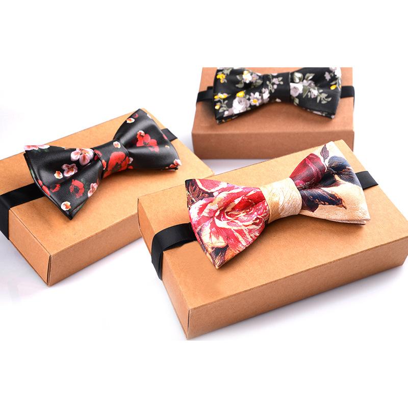 蝶ネクタイ メンズ ボウタイ 花柄 フラワー柄 PUレザー 合皮 結婚式 ウェディング 新郎 ブライダル アッシャー フォーマル おしゃれ スーツ シャツ ビジネス パーティー イベント アクセサリー 小物