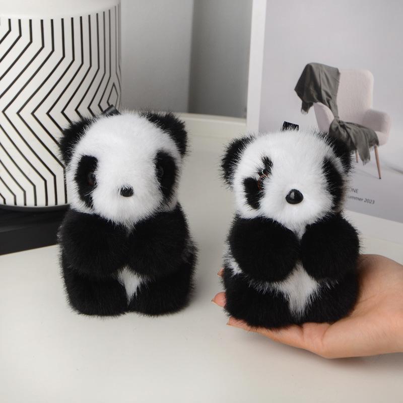 キーホルダー レッサーパンダ ぬいぐるみ マスコット ふわふわ フェイクファー ミンク調 かわいい 車 ..