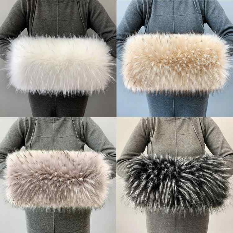 ハンドマフ 冬用 厚手 フォックス調素材 ふわふわ モコモコ 保温 防寒 あったか 暖かい 抱き枕 クッシ..