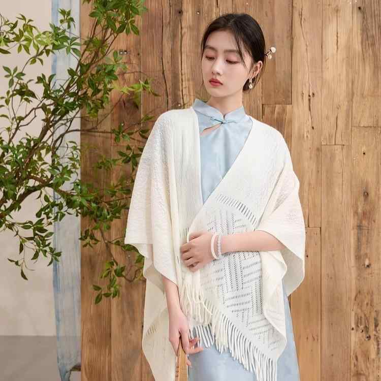 ショール レディース レース フリンジ シアー 薄手 ポリエステル UV対策 日焼け防止 羽織り ストール カーディガン 着回し 春夏秋 エレガント カジュアル 普段使い リゾート ホワイト ベージュ ブラック レッド