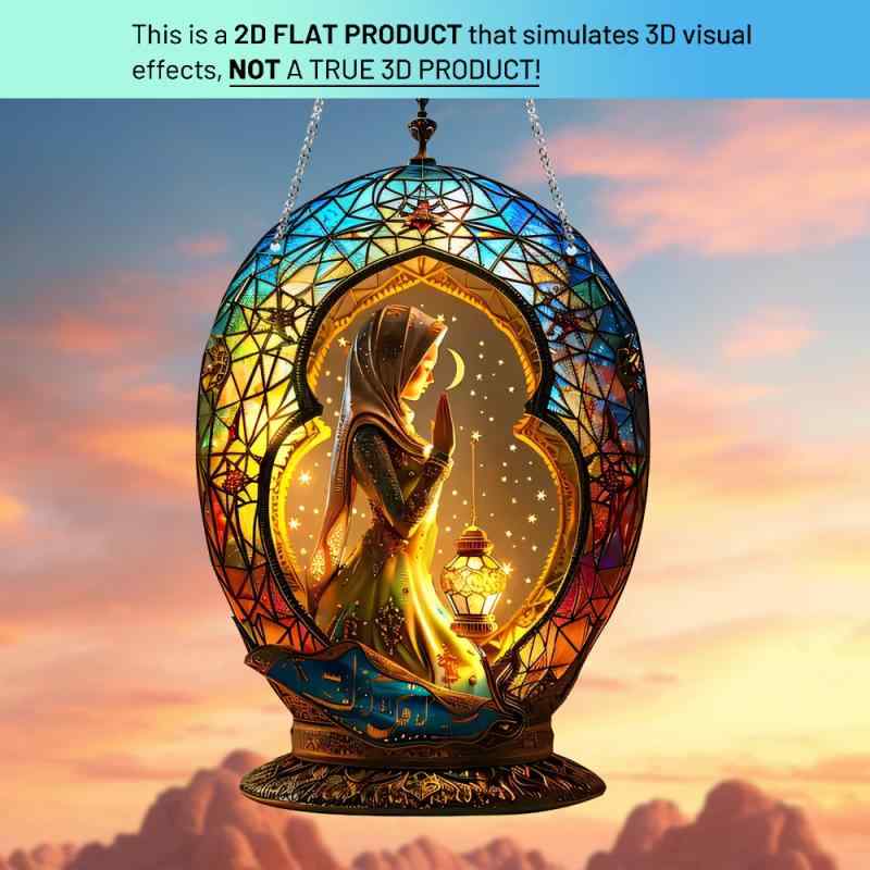 オーナメント 月見 ライトアップ 願いの女神 アクリル製 円形 丸型 宇宙 星 吊り下げ 壁掛け ウォールデコレーション レトロ(x2)