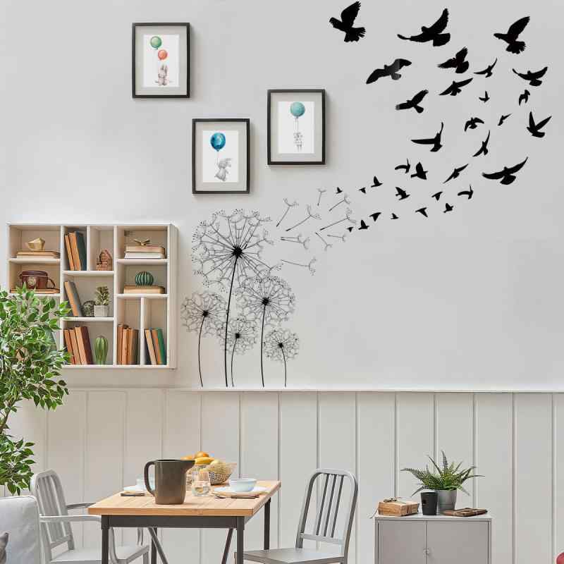 ウォールステッカー 欧米風 おしゃれ クリエイティブ 飛ぶ鳥 タンポポ リビング 寝室 書斎 玄関 インテリア 壁紙シール ウォールデカー..