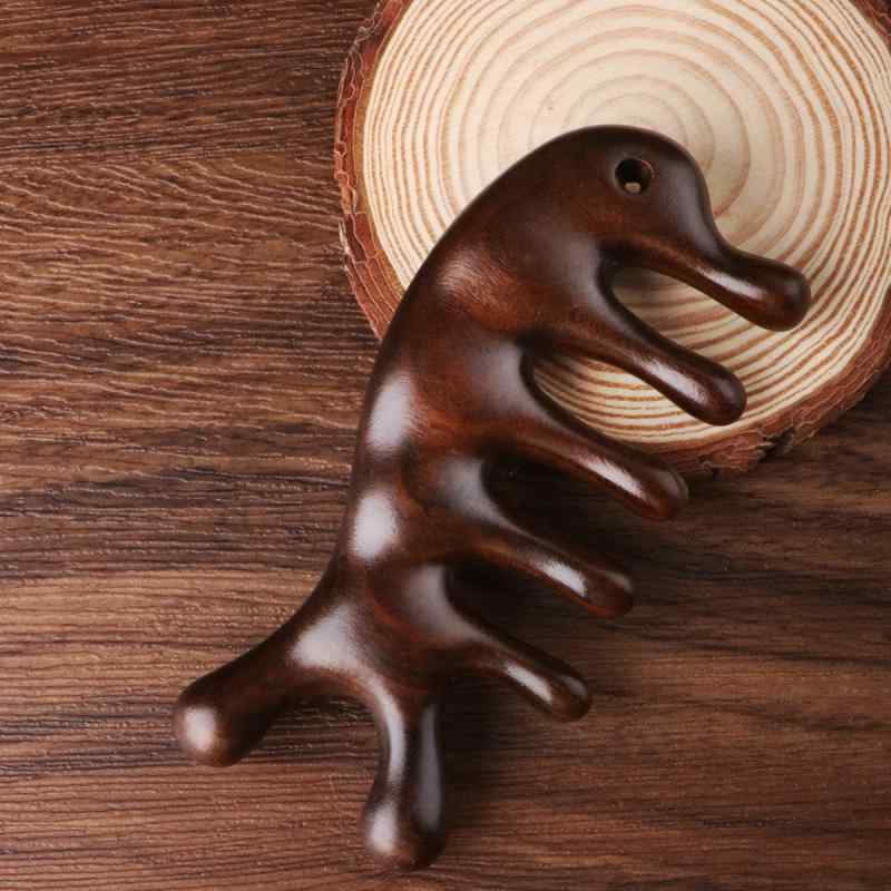 櫛 イルカ 檀木 サンダルウッド 頭皮マッサージブラシ 木製 経絡コーム 広歯 多機能 頭皮ケア ヘッドスパ 美髪ヘアブラシ リフレッシュ 普段使い 旅行用 血行促進 高級感