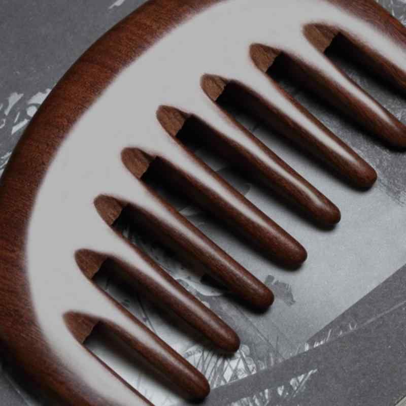 頭皮マッサージコーム 男女兼用 天然緑檀木製 ワイド歯 スカルプケア 抜け毛 薄毛 予防 育毛 ブラシ ヘ..