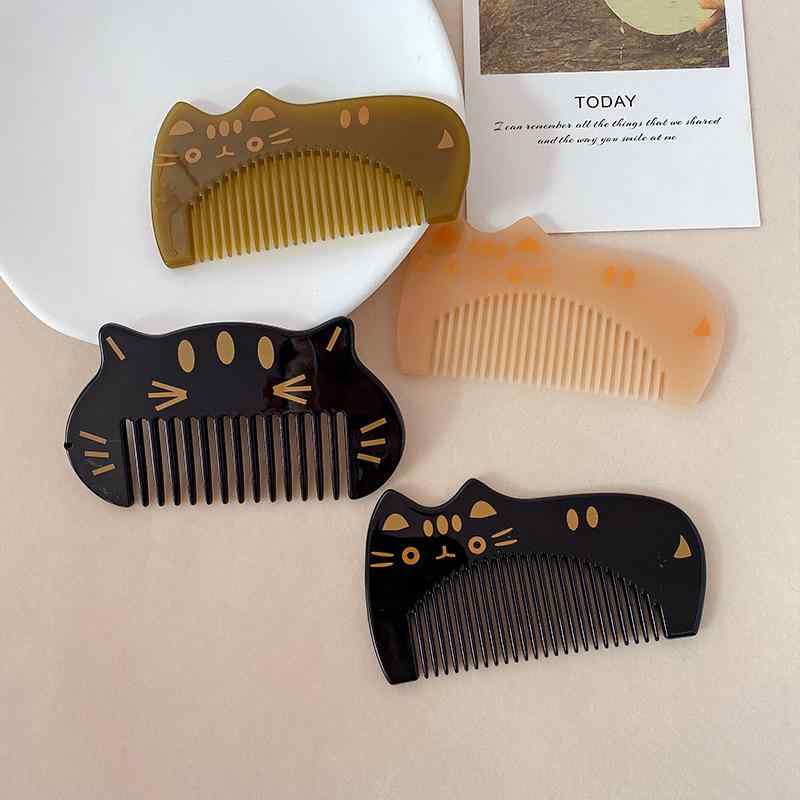 ヘアブラシ 女の子 キッズ ベビー かわいい 猫 ねこ キャラクター アセテート素材 静電気防止 携帯用 ..