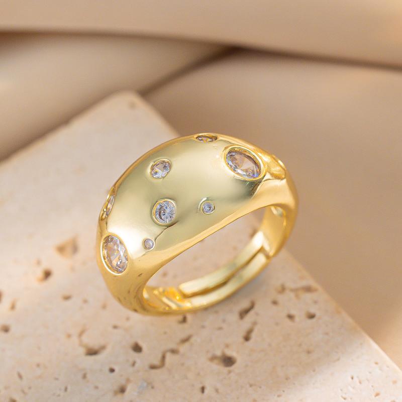 指輪 レディース 個性的 大胆 ストリート ヒップホップ パンク 欧米風 ジルコニア 銅製 18K電気メッキ..