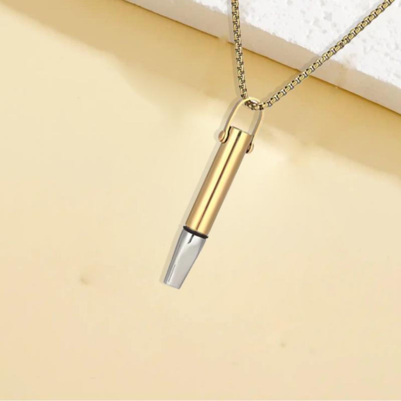 ネックレス 男女兼用 呼吸トレーナー ホイッスル型 瞑想 ヨガ マインドフルネス 集中力向上 ストレス軽..