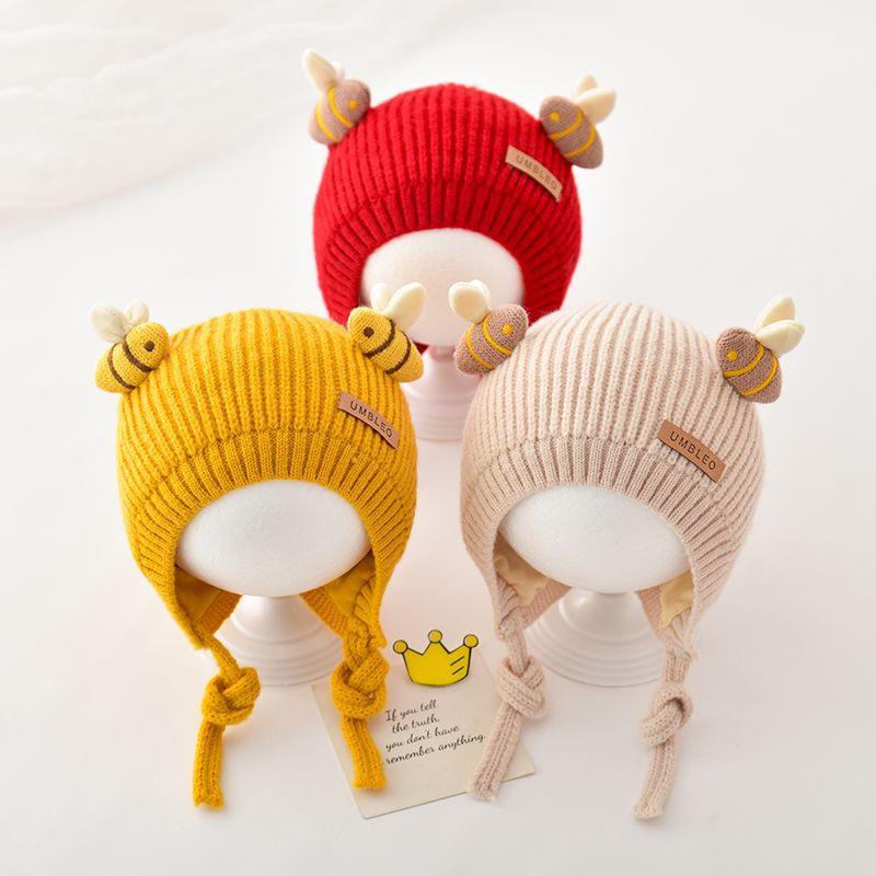 ベビー 帽子 赤ちゃん用 ニット帽 乳幼児 耳当て付き あご紐 防寒 保温 防風 かわいい キュート 秋冬 ..