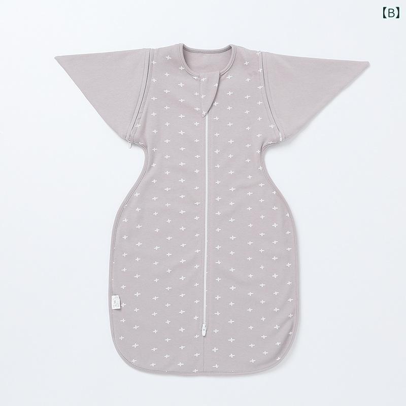 寝袋 新生児 ベビー スリーパー スワドル モロー反射防止 腕上げ 着るおくるみ 蹴り防止 足元ゆったり 薄手 コットン100% 柔らかい 通気性 袖取り外し 四季通用 夜泣き対策 安眠グッズ 3