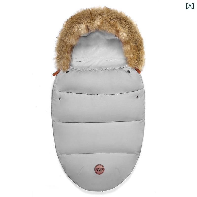 ベビーカーフットマフ ベビー 新生児 乳幼児 秋冬春 厚手 サンゴフリース 羽毛綿 寝冷え防止 保温 防寒 抗菌 防臭 定温 吸湿速乾 あったか お出かけ チェック 無地 グレー ブラック ミリタリーグリーン ブルー 繭型スリーパー 2