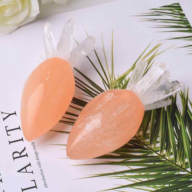クリスタル 置き物 天然石 ニンジン オブジェ 卓上 インテリア 装飾品 リビング デスク 部屋 おしゃれ ..