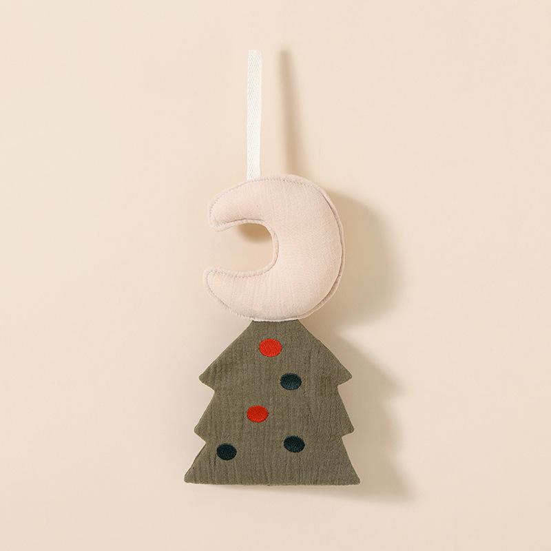 ベビー クリスマスツリー型 月 星 ぬいぐるみ 安撫タオル ハンドパペット 歯固め 口に入れても安全 布製 やわらかい 吊り下げ マスコット 寝かしつけ 赤ちゃん 安心トイ