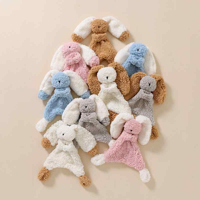 ベビー 新生児 赤ちゃん 肌に優しい ふわふわ もっちり ラムフリース 安眠おもちゃ おくるみ ぬいぐるみ ハンドパペット 動物 鈴付き 寝かしつけ 睡眠サポート
