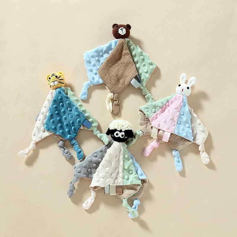 ベビーおもちゃ 赤ちゃん 幼児 安眠 安撫ブランケット 純綿 コットン ぬいぐるみ 手人形 歯固め かみかみ スリープトイ 寝かしつけ 切り替え