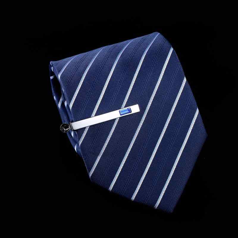 ネクタイピン メンズ 男性用 シルバー ブルー クリスタル 象眼 幾何学模様 銅製 ビジネス スーツ フォーマル オフィススタイル 通勤用 シャツ 結婚式 披露宴 おしゃれ スタイリッシュ アクセサリー 小物