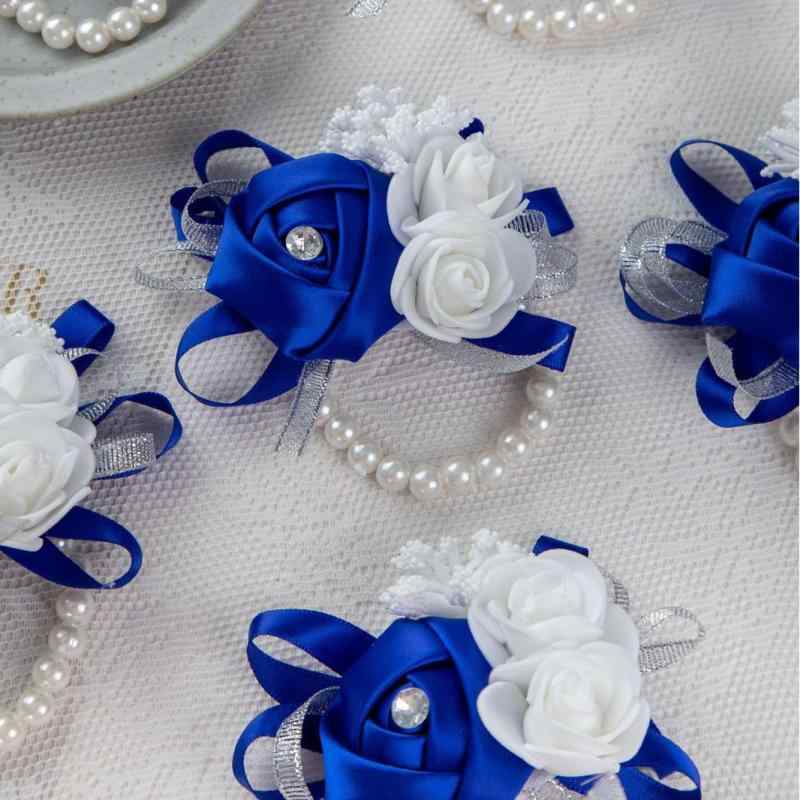 コサージュ 結婚式 ウェディング 披露宴 フォーマル セレモニー 新郎新婦 ブライズメイド アッシャー ブートニア リストレット 手首飾り 胸元飾り アイボリー...