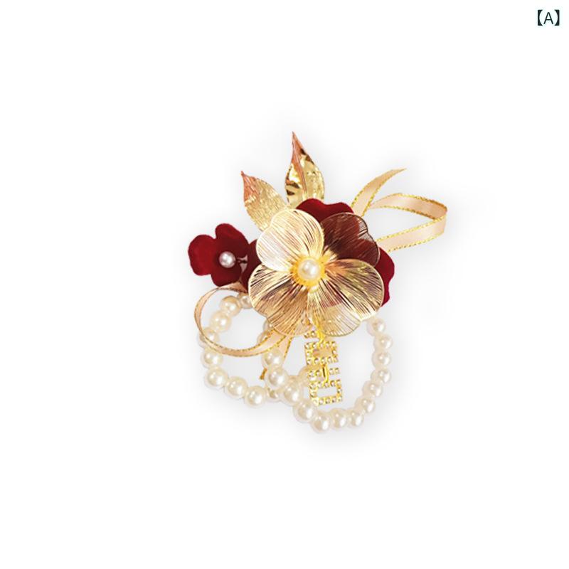 リストブーケ レディース ブライズメイド 花嫁 ウェディング 結婚式 披露宴 パーティー 高級感 パール ..