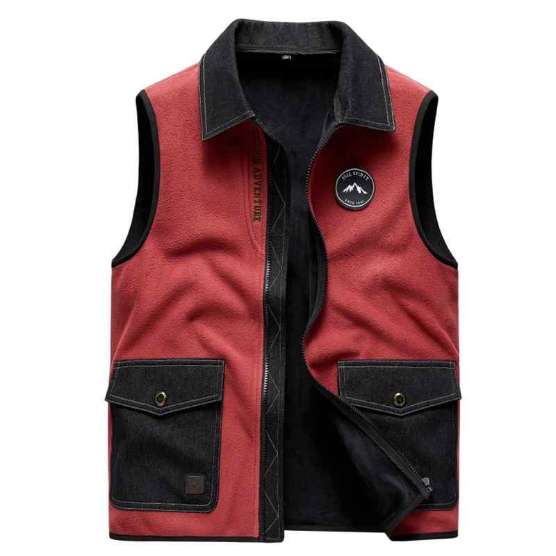 楽天花りぼんフリースベスト メンズ 男性用 春秋 アウトドア カジュアル 普段使い ゆったり リラックスフィット 大きいサイズ ビッグサイズ スタンドカラー 立ち襟 ジップアップ ファスナー 厚手 あったか ポリエステル素材