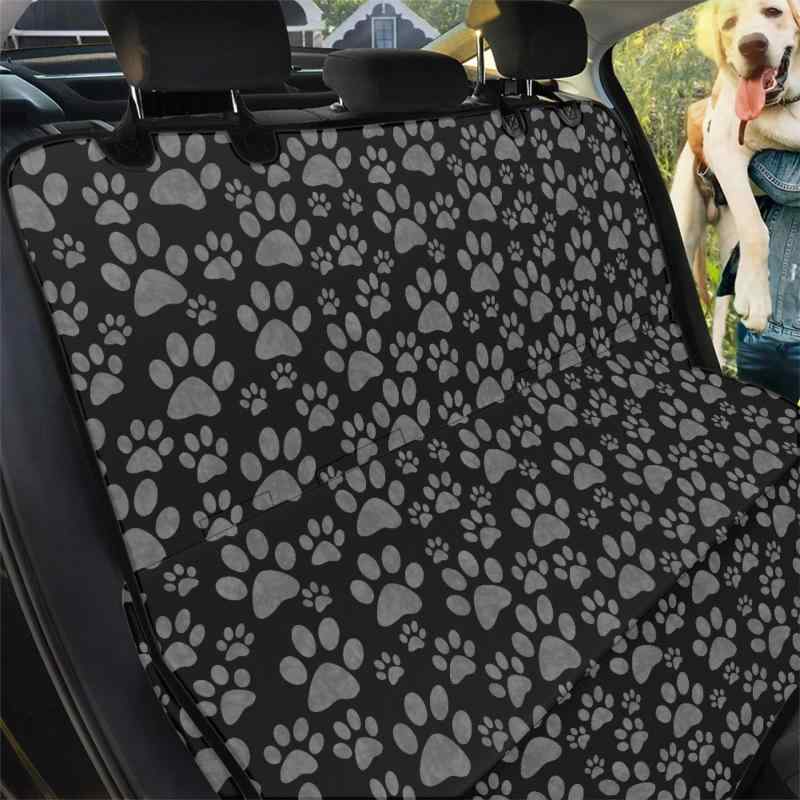 ペット用品 ドライブシート 車載シート 後部座席 リアシート 猫 犬 兼用 アニマル 肉球柄 防水 防汚 傷..