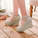 パンプス レディース 浅口 ラウンドトゥ ウェッジソール 8cmヒール ハイヒール スエード調 フェミニン スウィート 韓国風 上品 きれいめ シンプル オフィ...