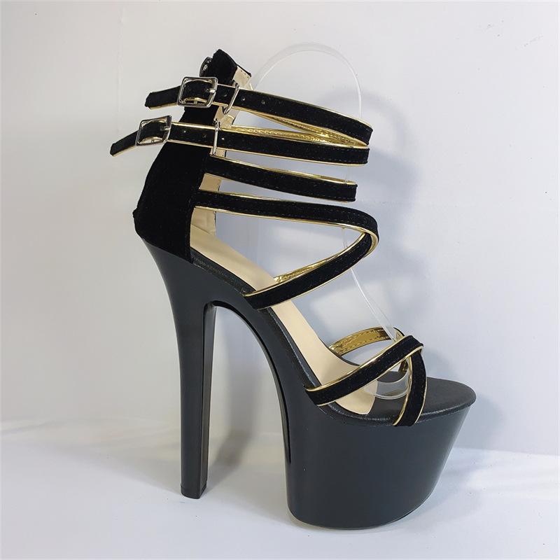 サンダル レディース 女性用 ハイヒール 細ヒール 17cmヒール オープントゥ アンクルストラップ 美脚効..