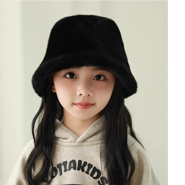 バケットハット キッズ もこもこ ファー 秋冬 防寒 保温 耳あて付き 小顔効果 ワイドブリム かわいい ..