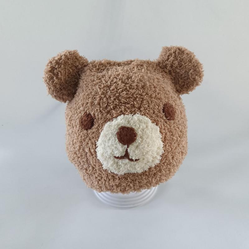 ニット帽 キッズ ベビー 男の子 女の子 秋冬 ボア素材 クマ柄 かわいい カートゥーンデザイン ふわふわ..